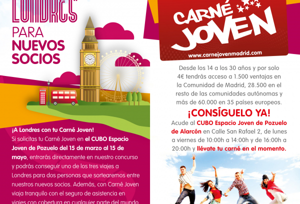 Portada del folleto de A Londres con tu Carné Joven